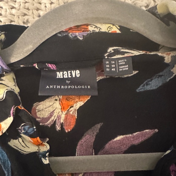 Anthropologie long sleeve shirt dress with birds - Picture 4 of 8